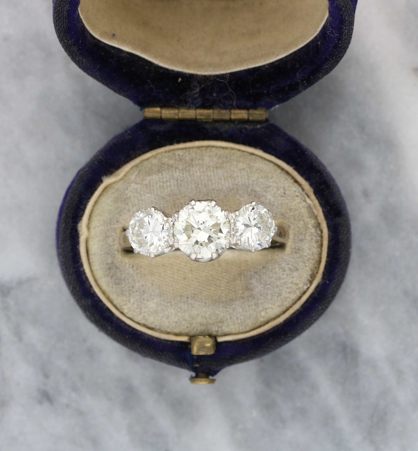 Platinum diamond 3 stone engagement ring