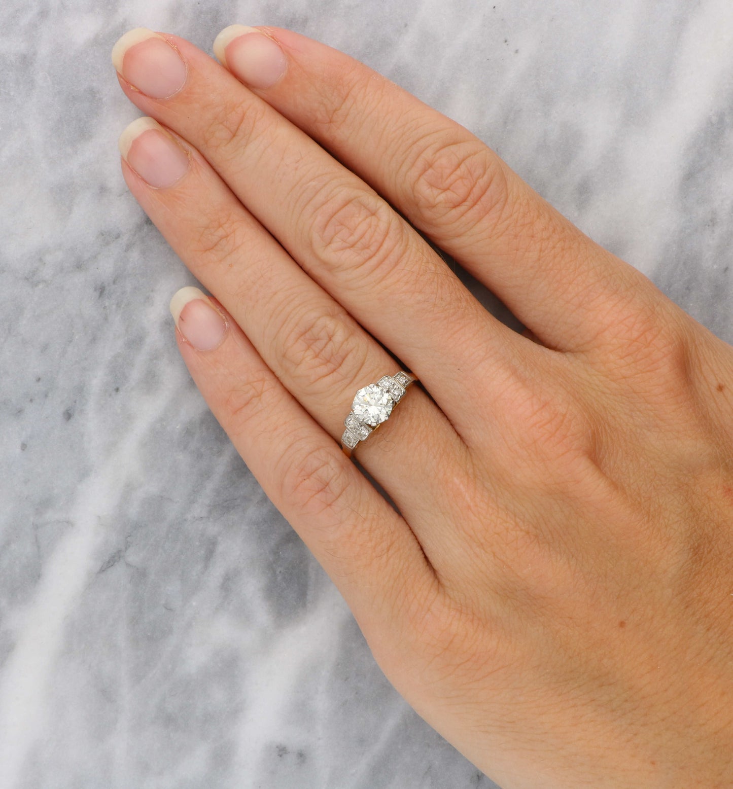 18ct and platinum 1.08ct diamond engagement ring