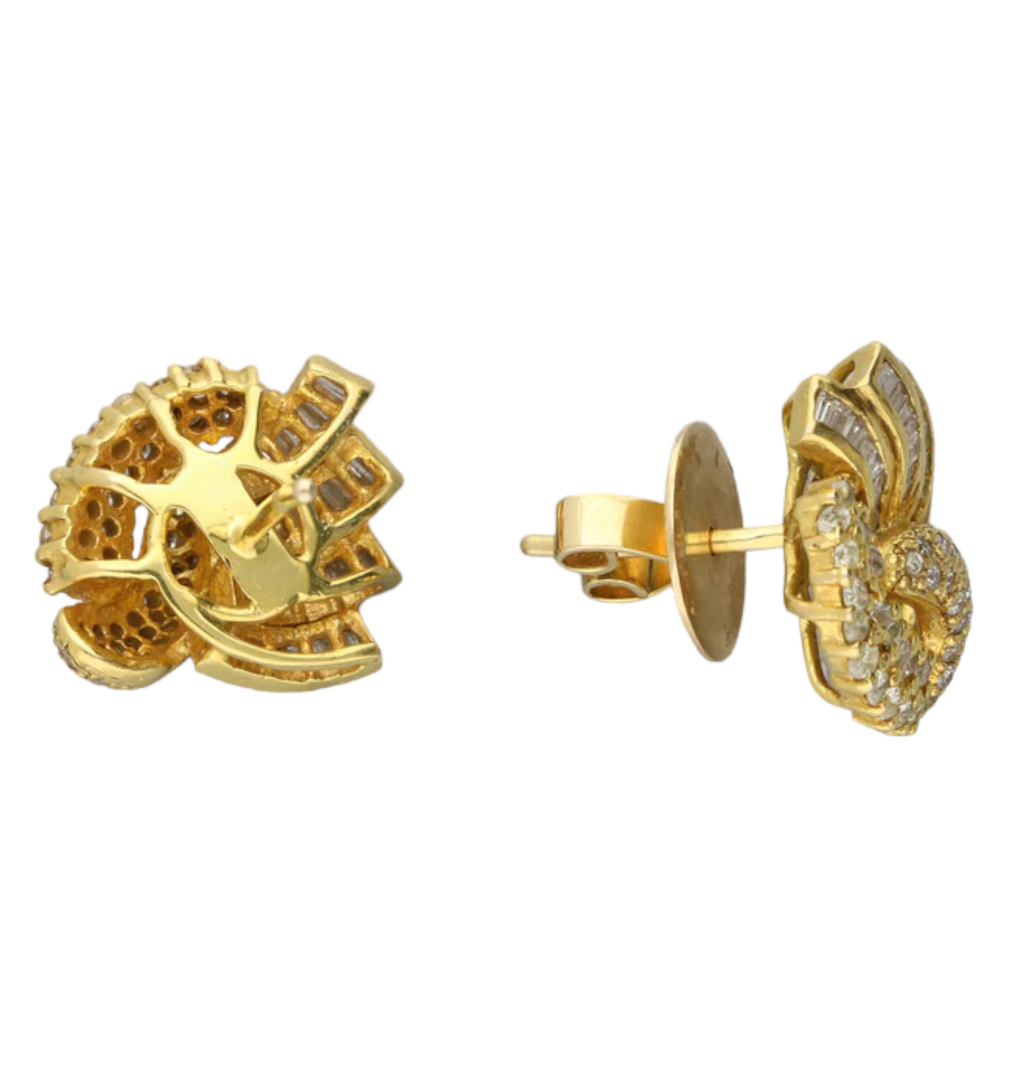 14ct diamond cluster earrings