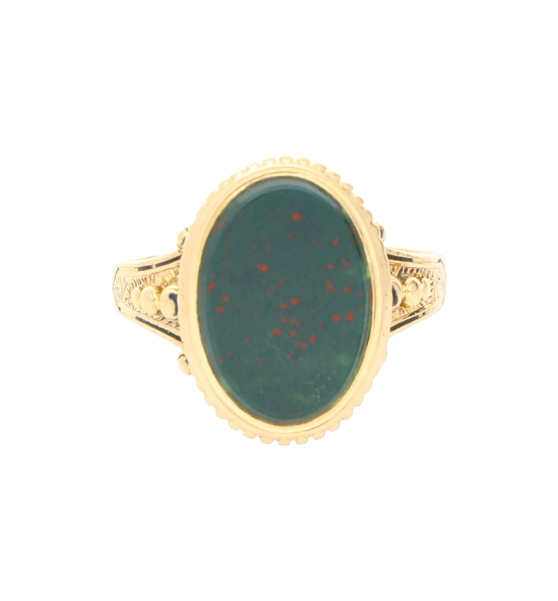 15ct bloodstone signet ring with carved shoulders – Wave Antiques