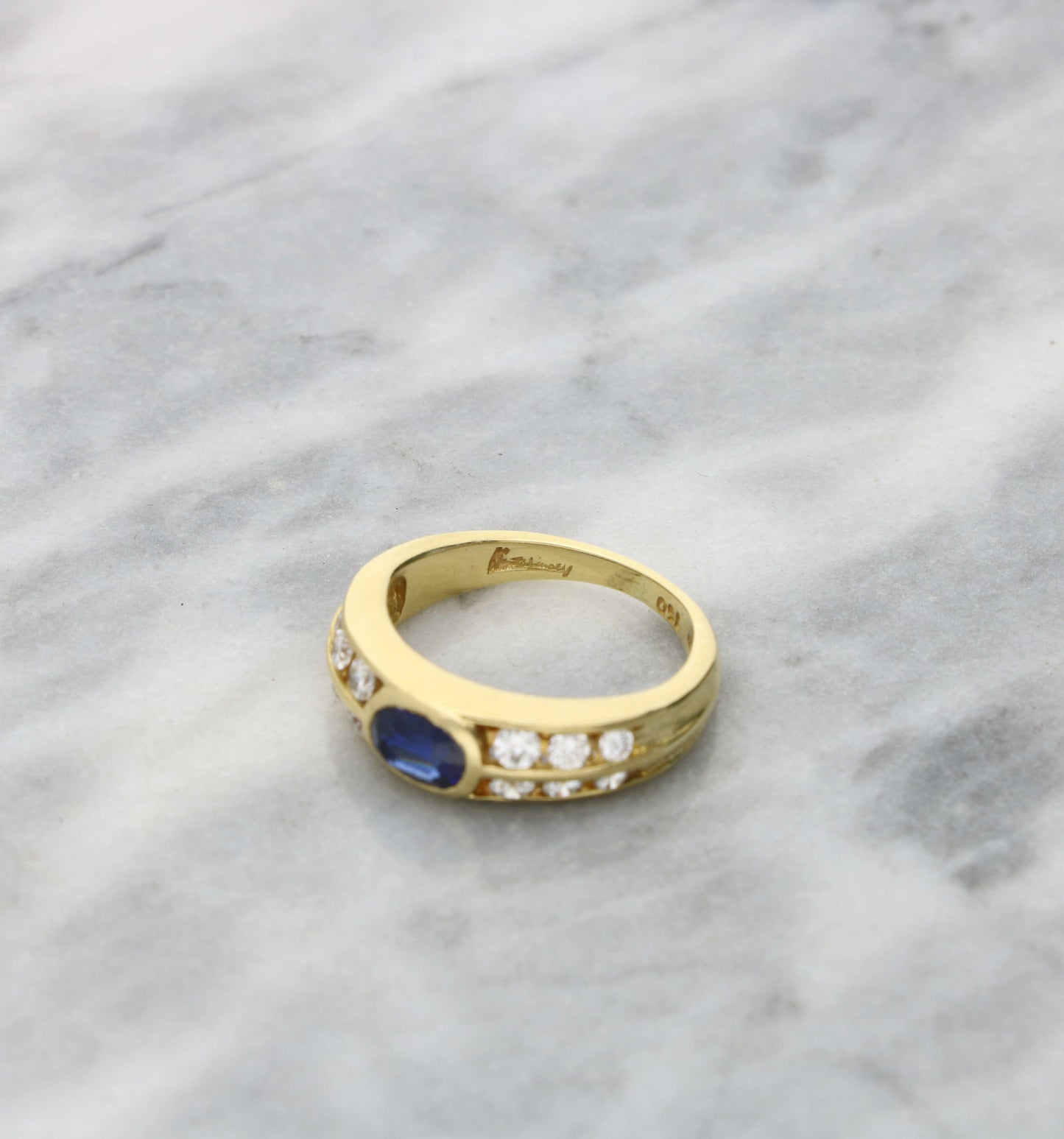 18ct Kutchinsky sapphire and diamond ring