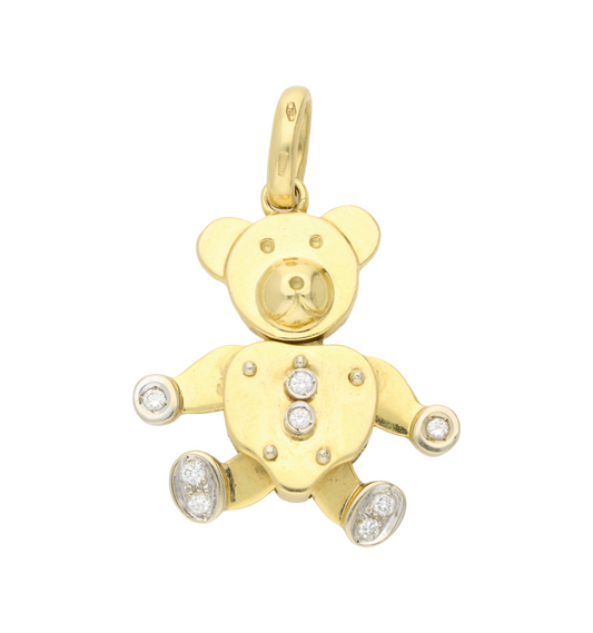 Pomelatto 18ct diamond-set bear pendant