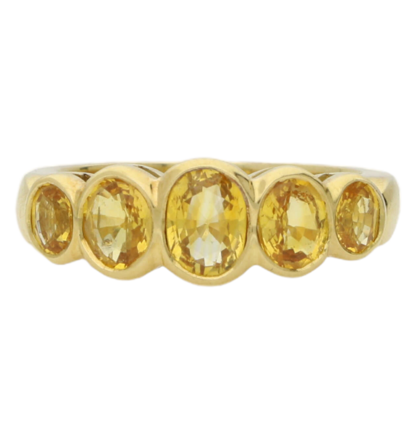 18ct yellow sapphire 5 stone ring
