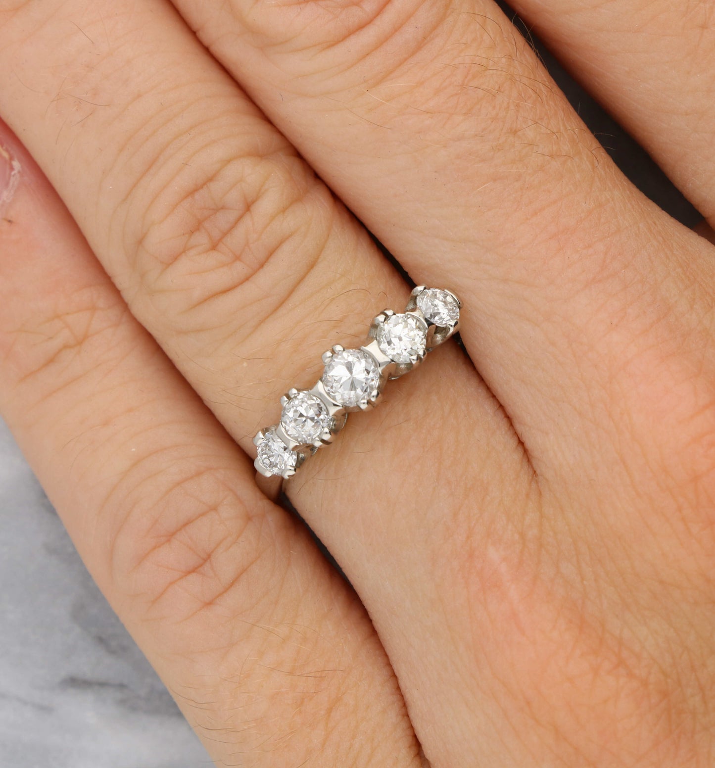 18ct and platinum diamond 5 stone ring