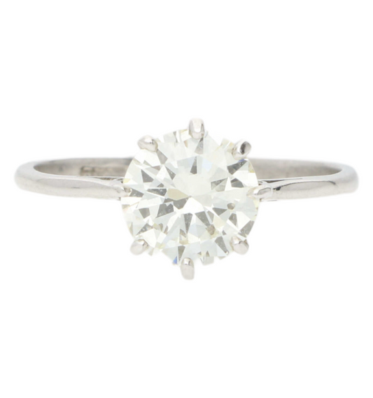 Platinum diamond solitaire engagement ring