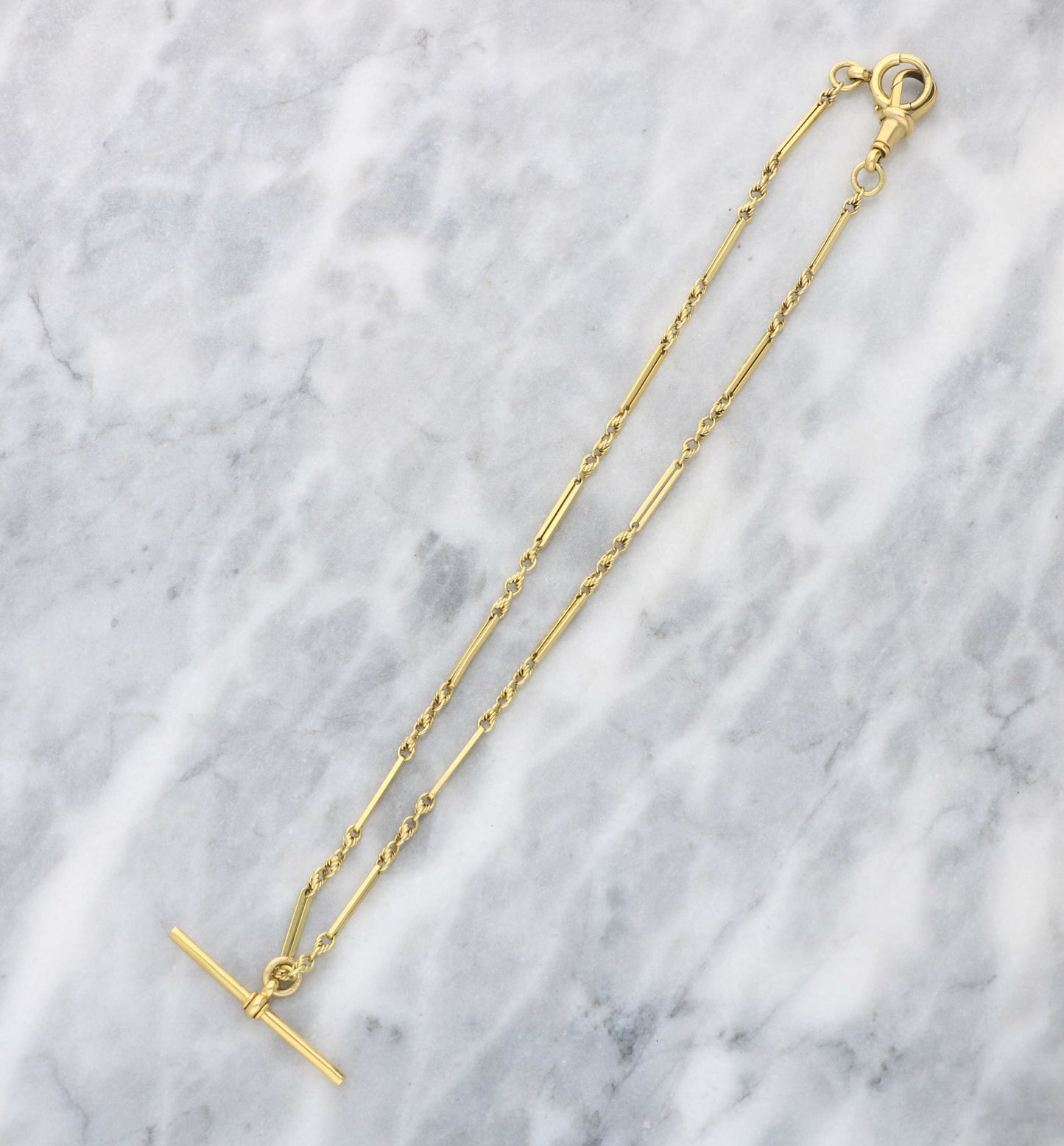 18ct fancy link Albert chain necklace