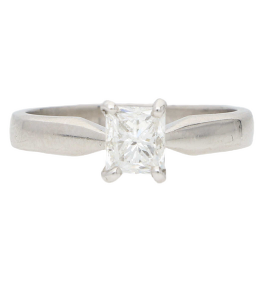 Platinum GIA 0.90ct modified brilliant diamond engagement ring