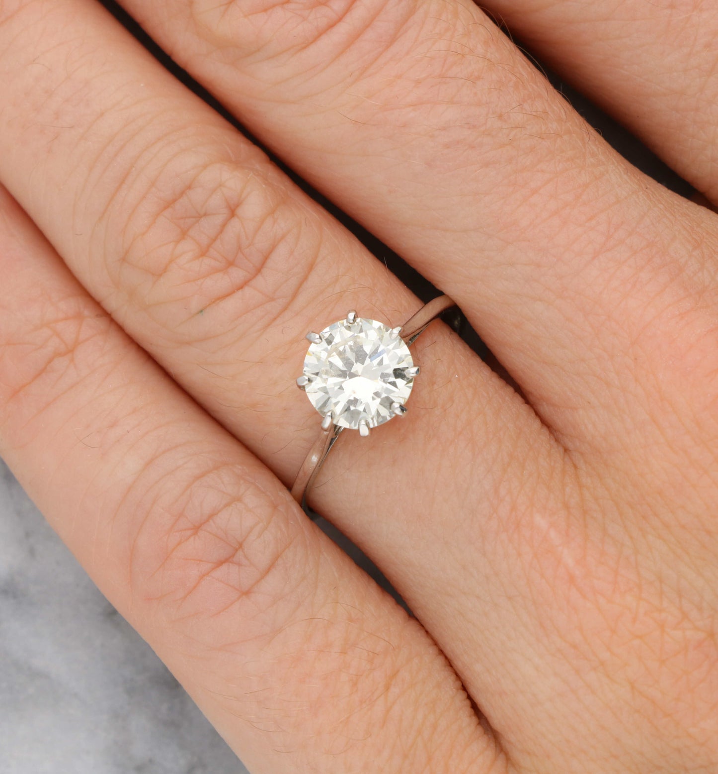 Platinum diamond solitaire engagement ring