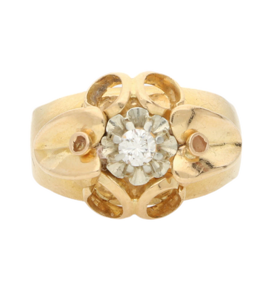 French 18ct diamond-set ring