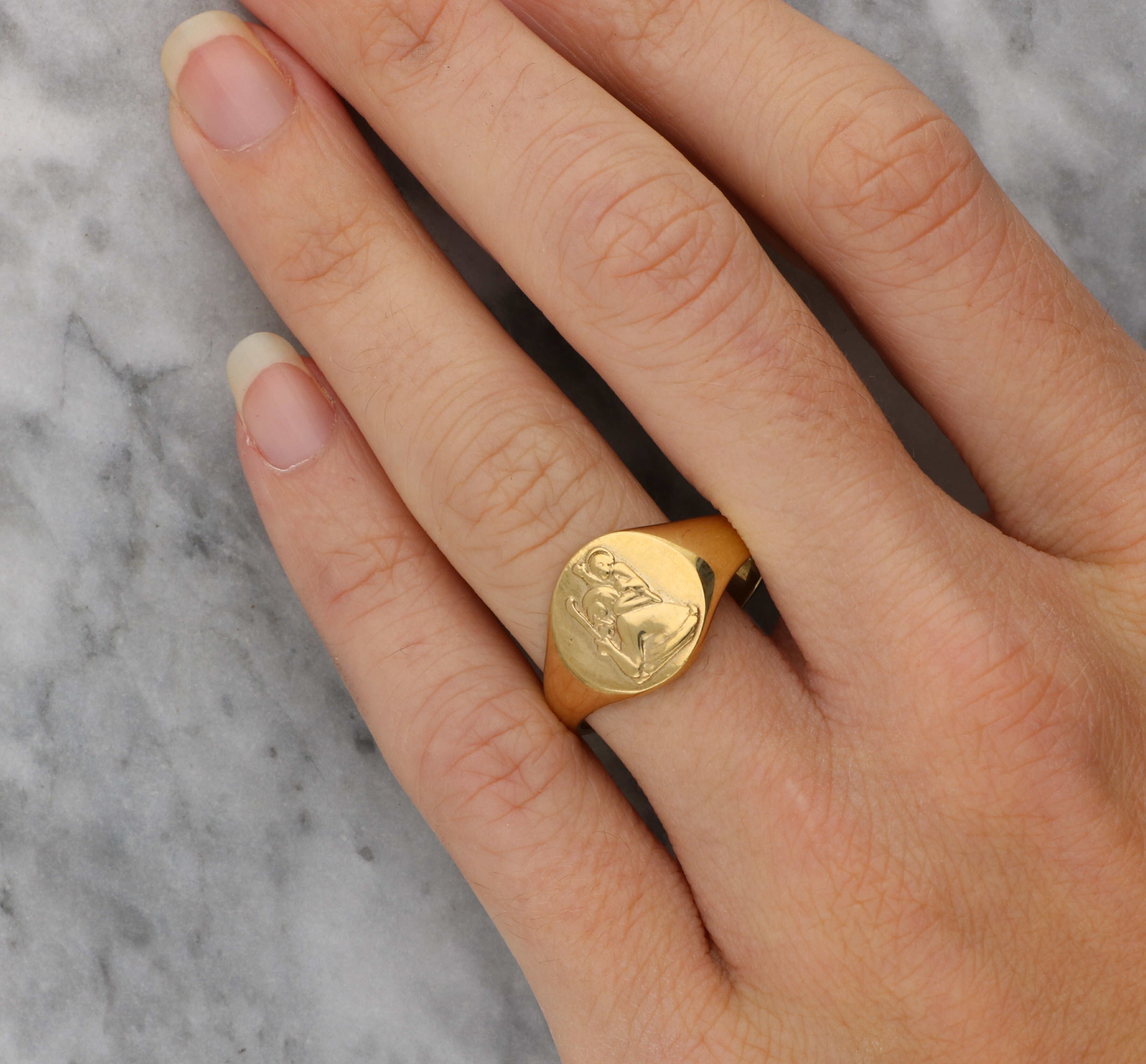 Jewelry St Christopher Signet Ring Gold Gold Christopher Medallion