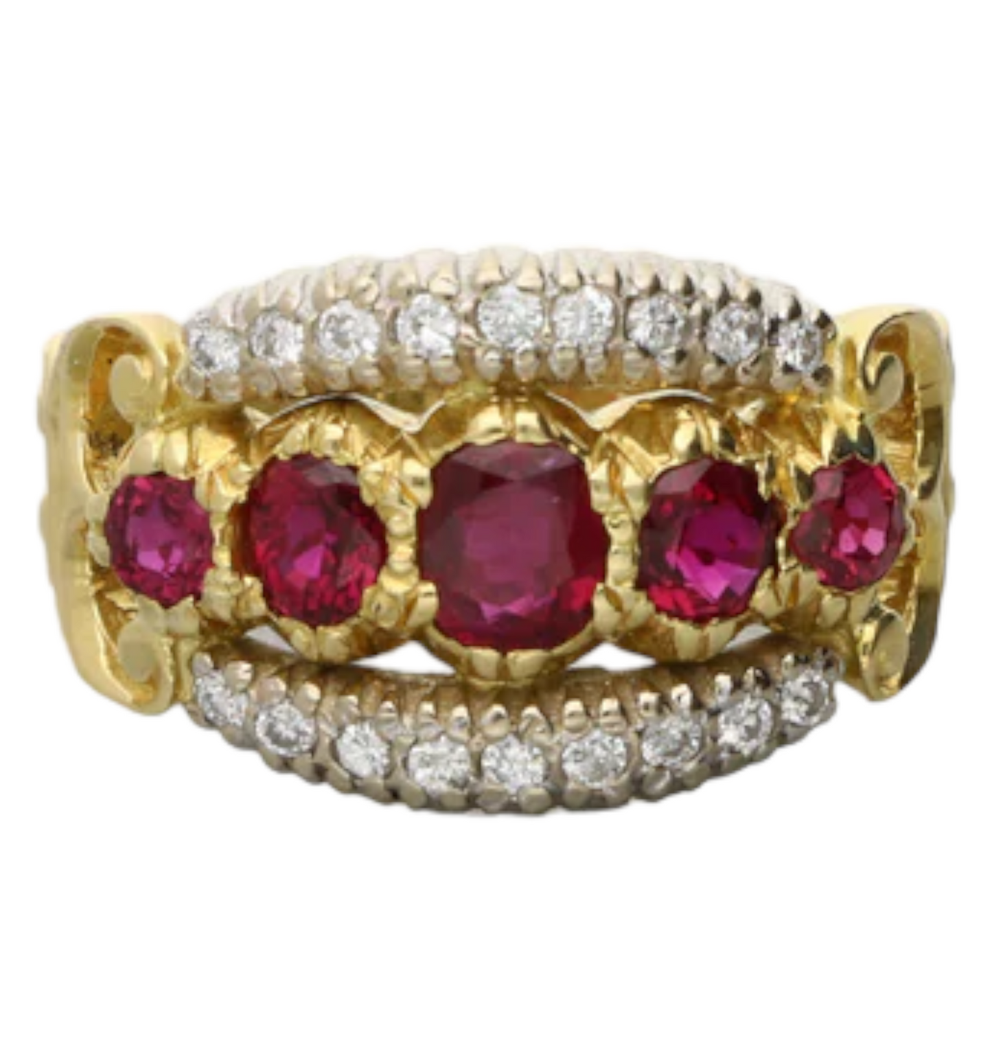 Vintage 1970's 18ct ruby and diamond ring