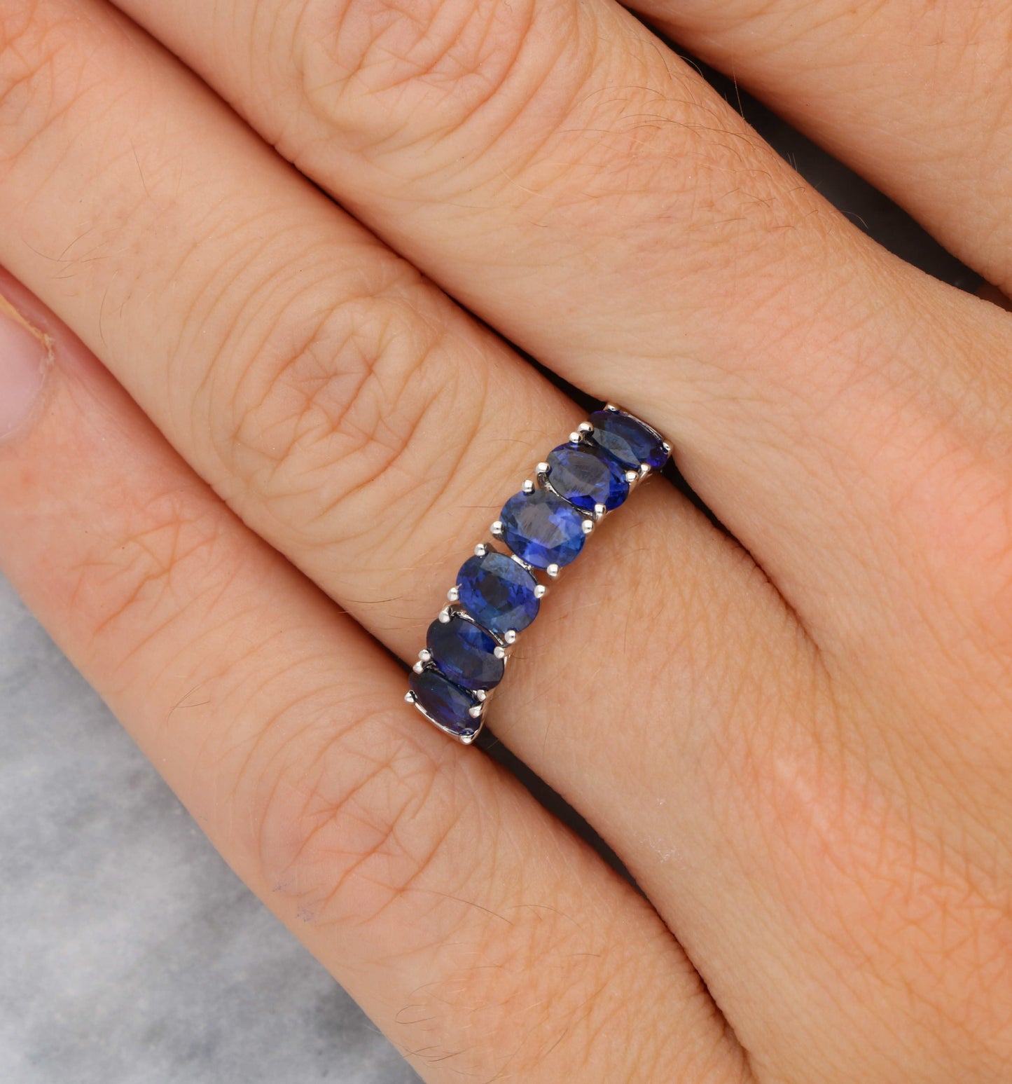 18ct sapphire half eternity ring