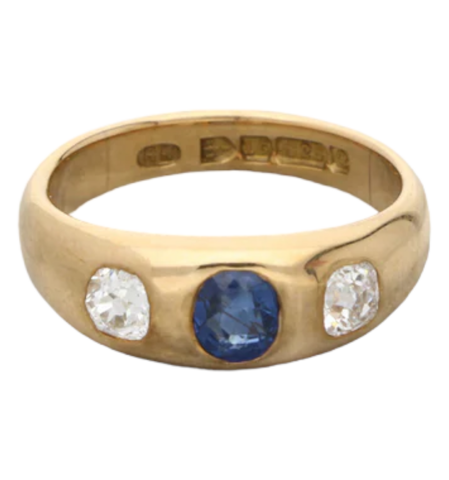 Antique 15ct sapphire and old cut diamond ring