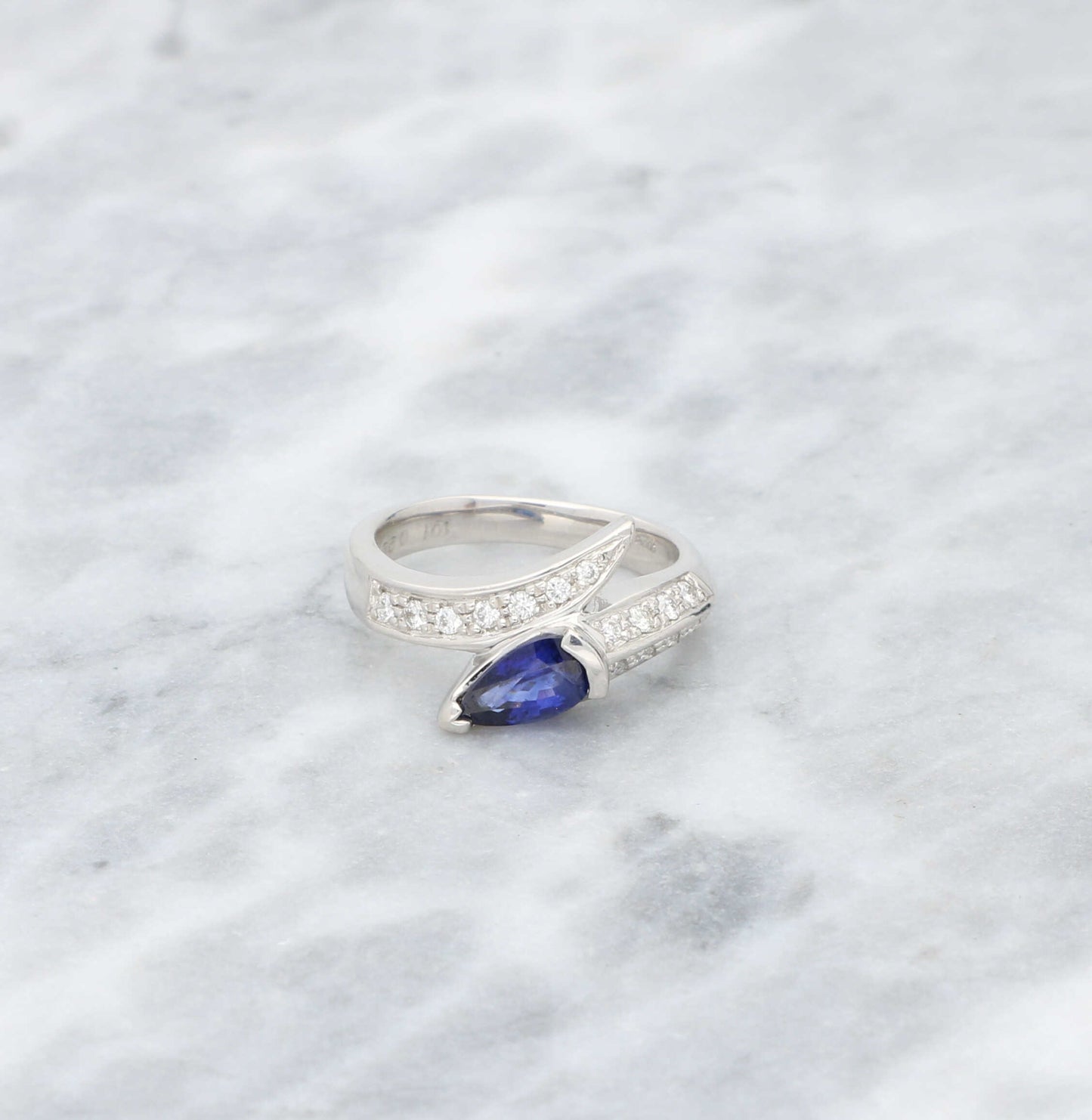 Sapphire & Diamond Twist Ring