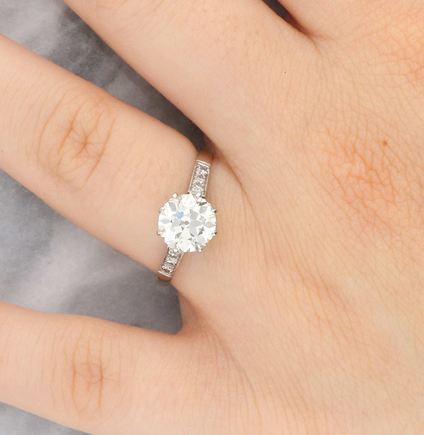 A single stone 1.68ct diamond ring