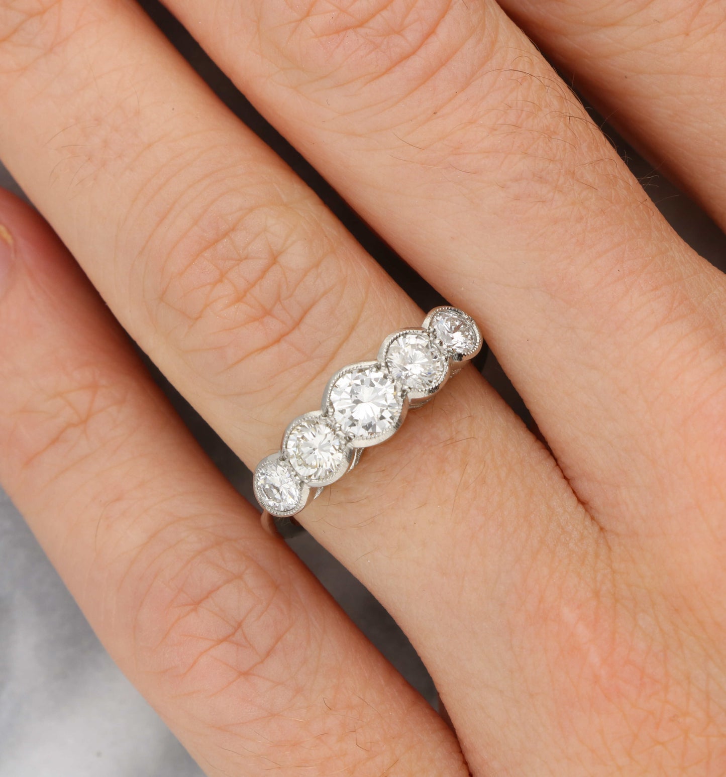 Platinum diamond 5 stone ring