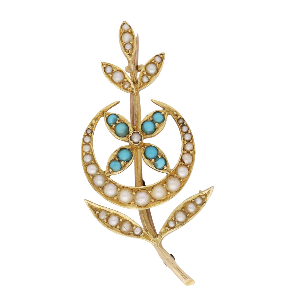 Vintage French Aquamarine Floral Pendant