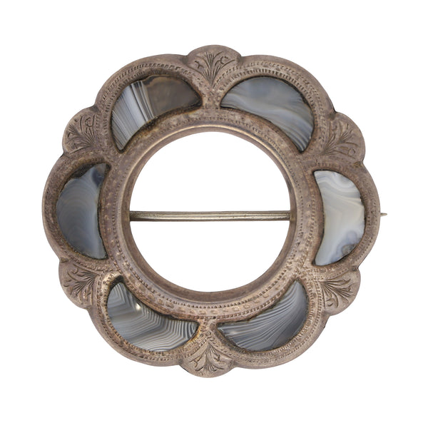 Antique Scottish Agate Brooch