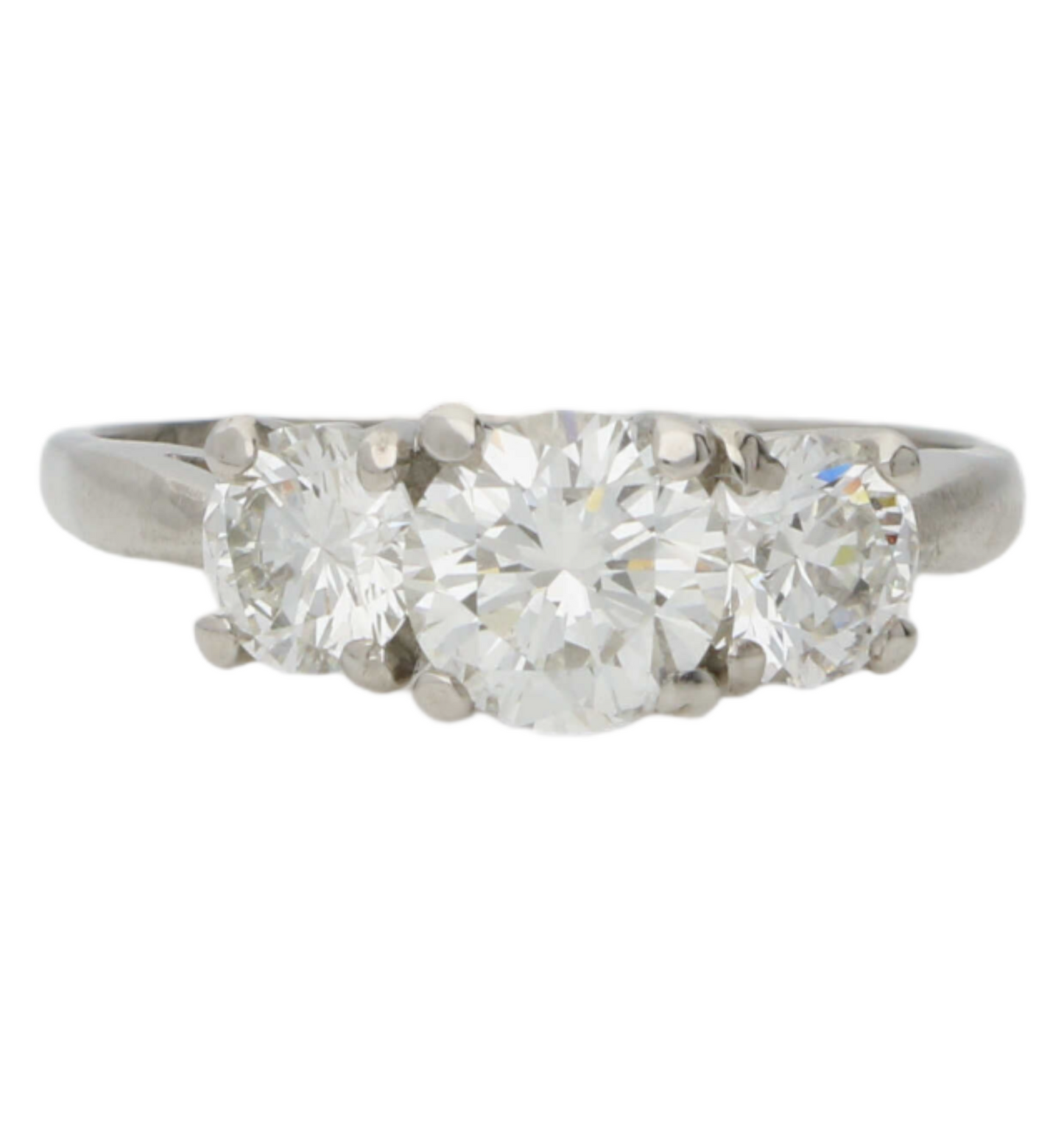 Platinum diamond 3 stone engagement ring