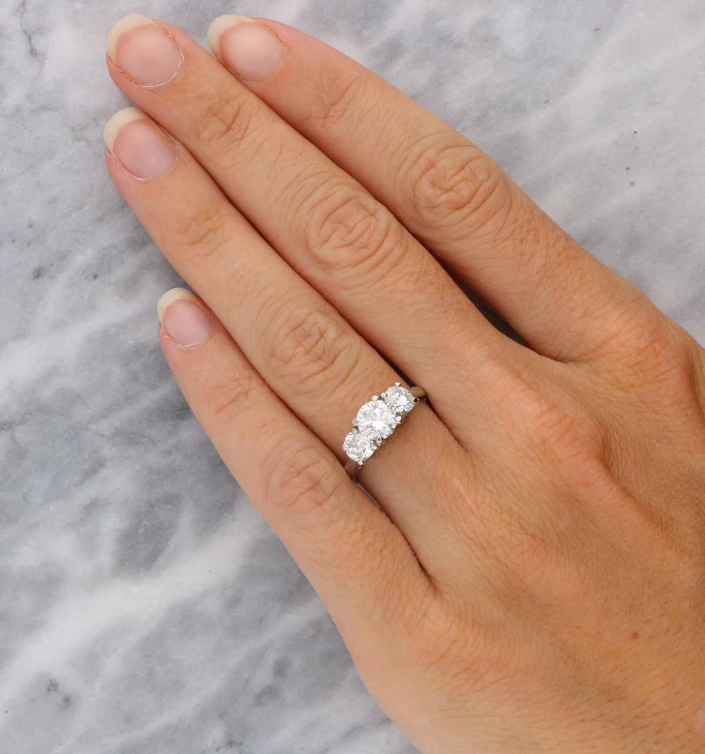 Platinum diamond 3 stone engagement ring