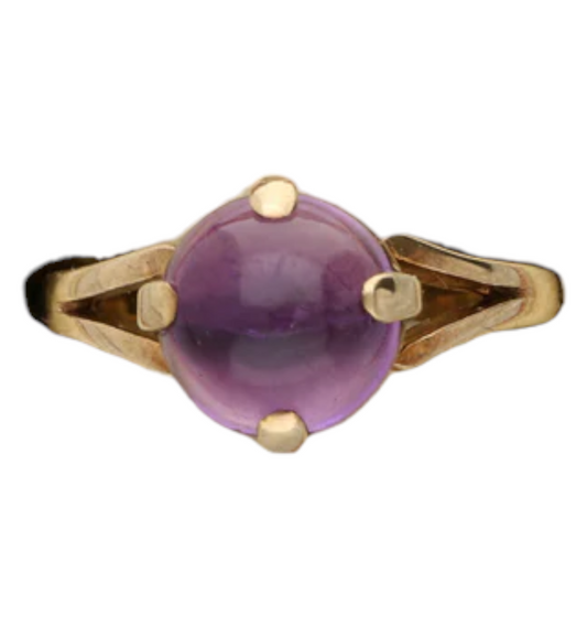 1970's 9ct rose gold amethyst ring