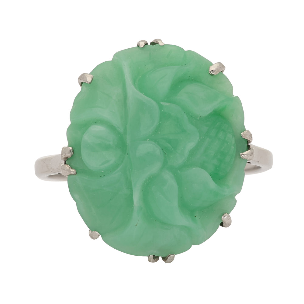 Vintage Carved Jade Ring