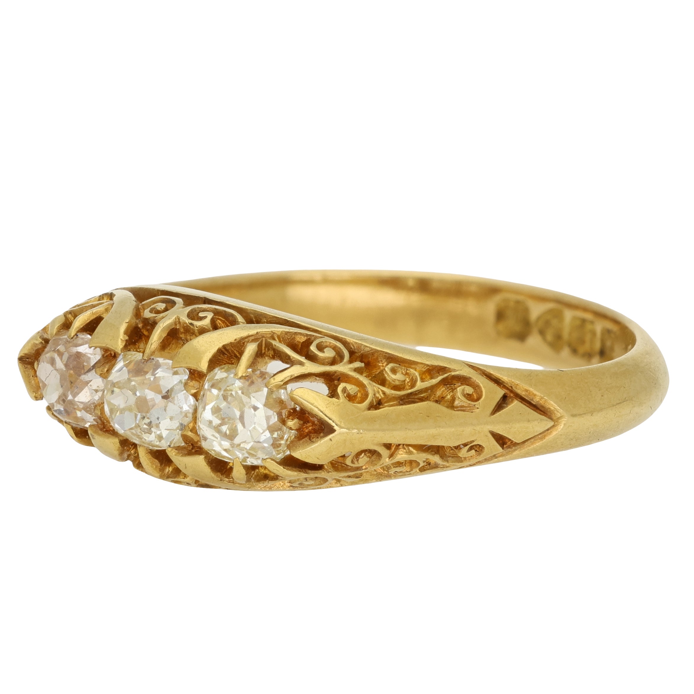 Unique 3 Stone Ring Designs Oval Cut Engagement Ring Golden Tone / 8.0(U.S Unique 3 Stone Ring Designs Oval Cut Engagement Ring Golden Tone / 8.0(U.S