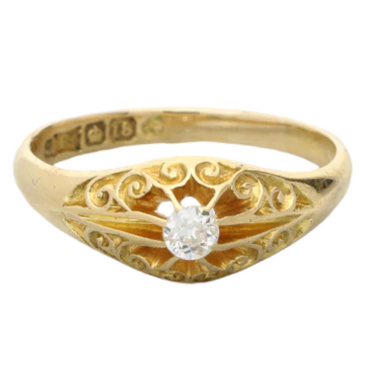 18ct diamond-set signet ring