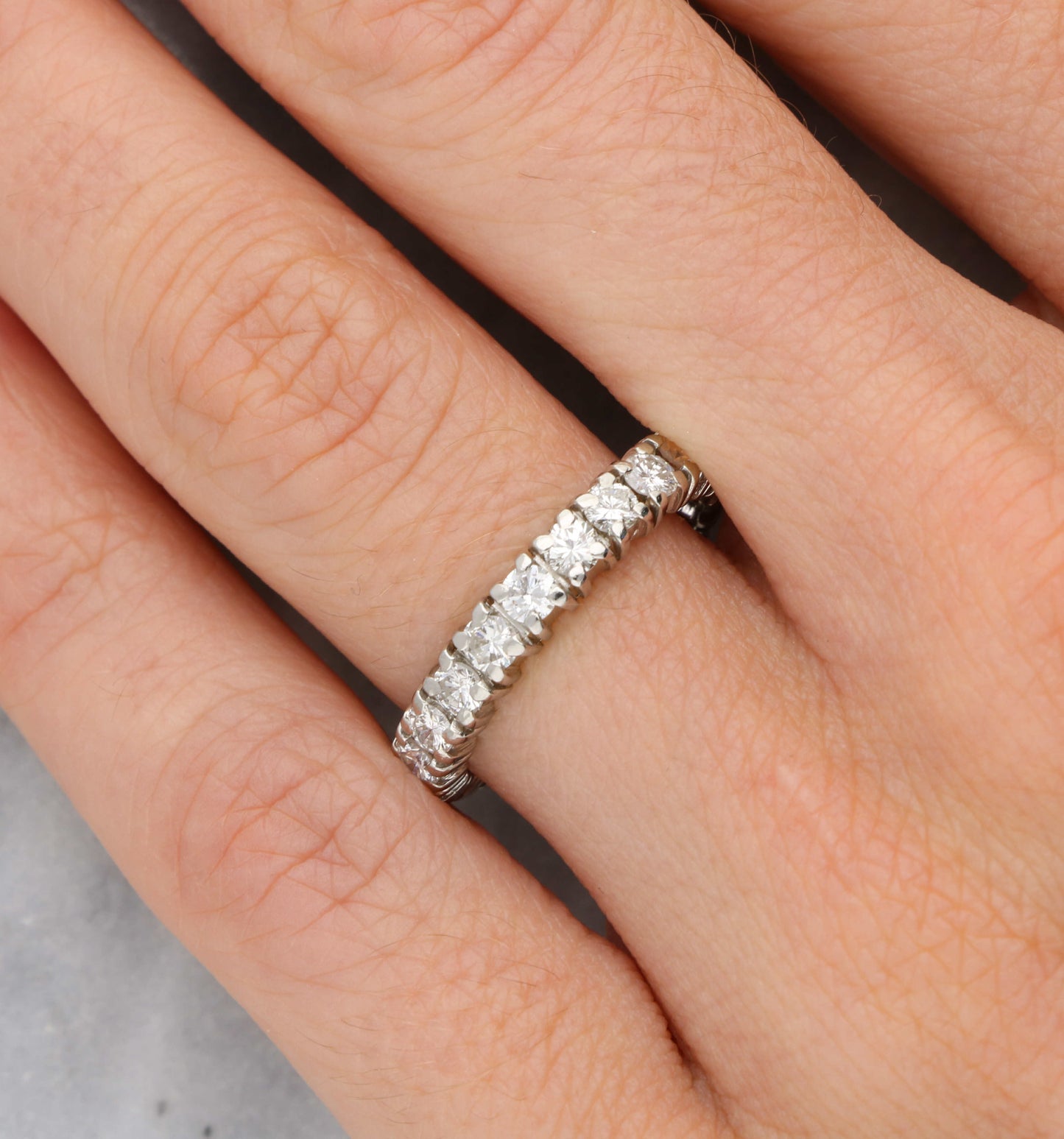 French platinum diamond full eternity ring