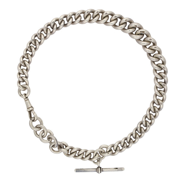 Antique 1907 Silver Albert Chain Necklace