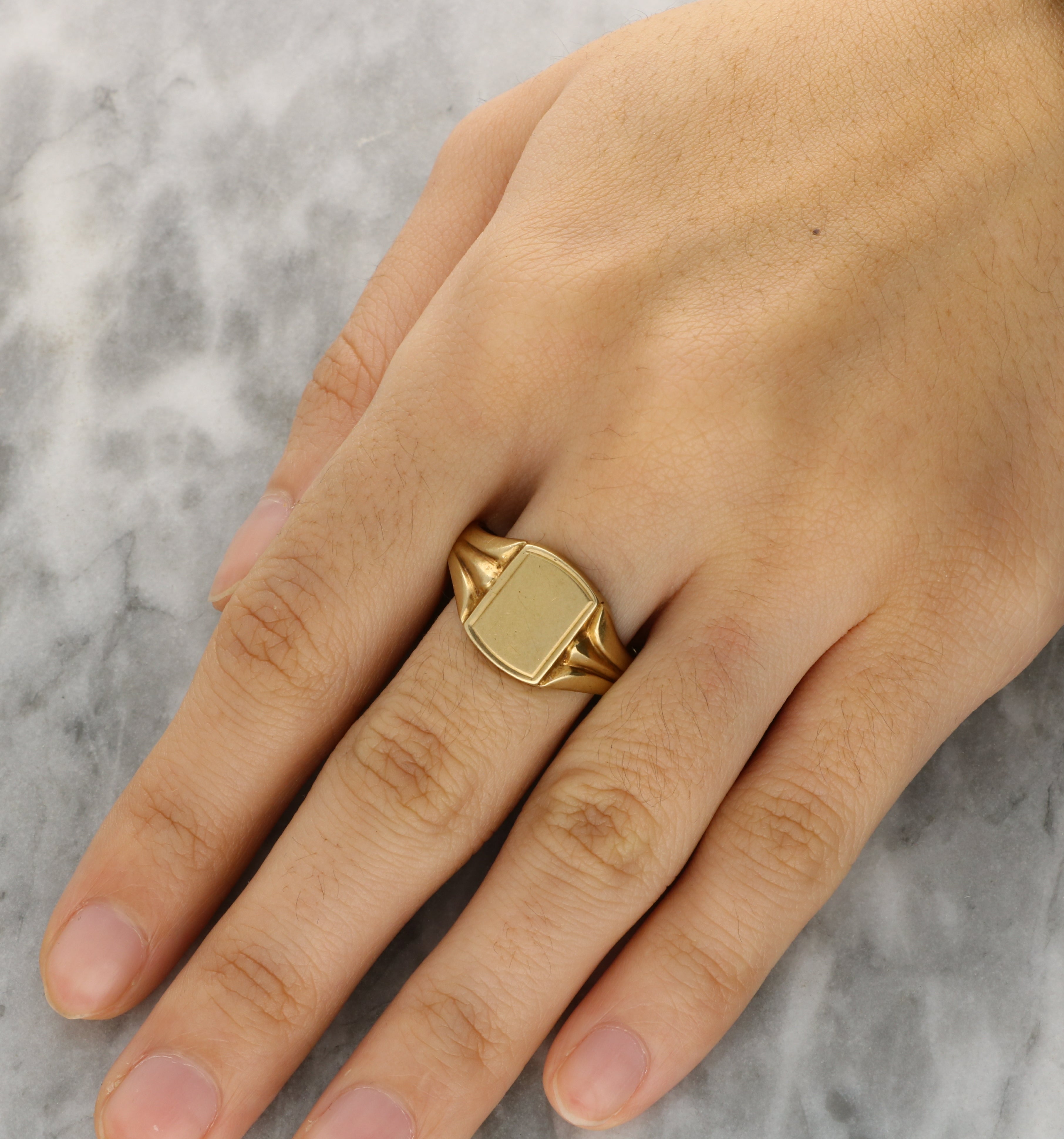 Vintage 9K Gold Diamond Signet Ring – Wave Antiques