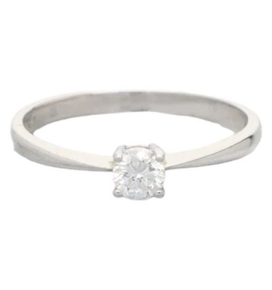 9ct 0.25ct 4-claw diamond solitaire engagement ring