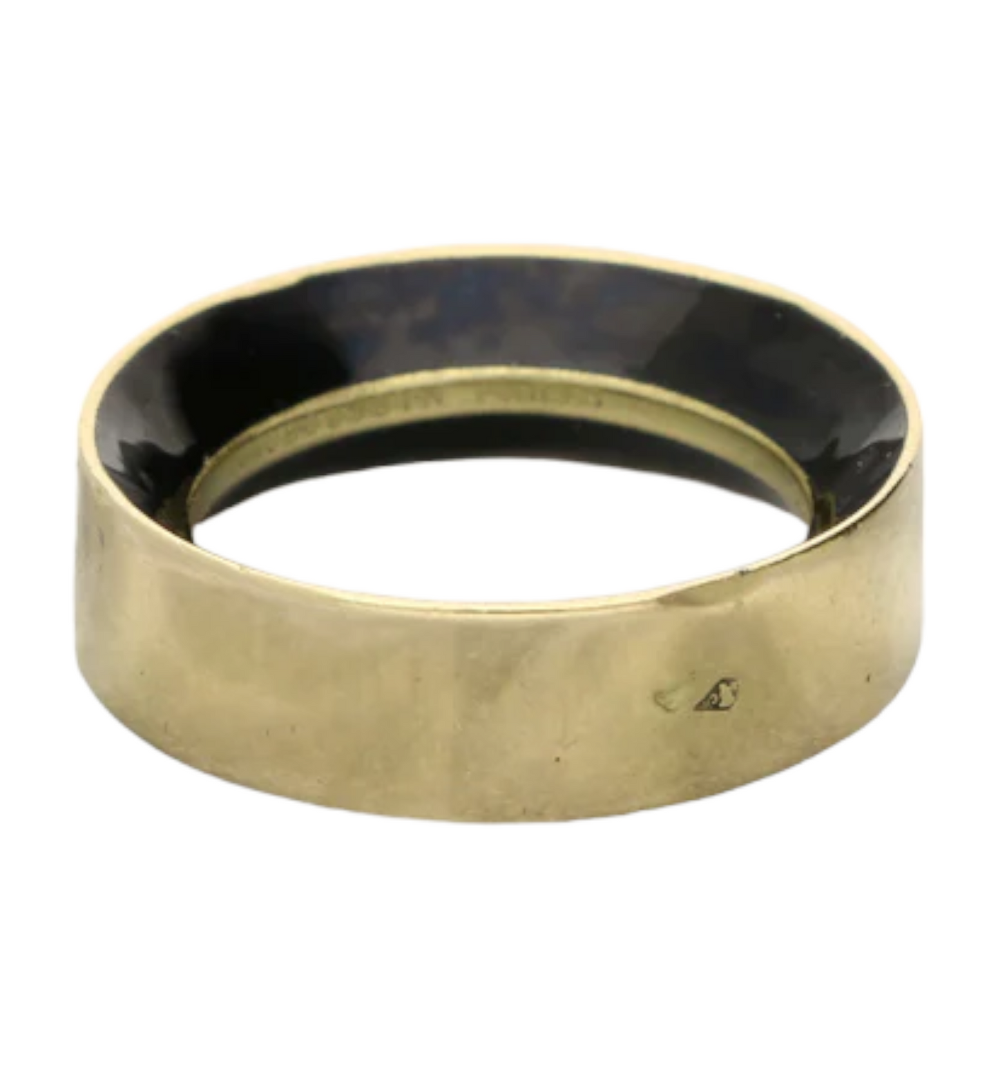 French 18ct and enamel gold band ring
