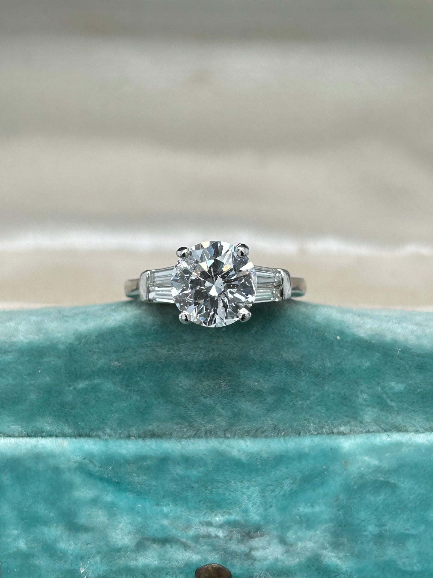 Platinum 2.55ct diamond ring