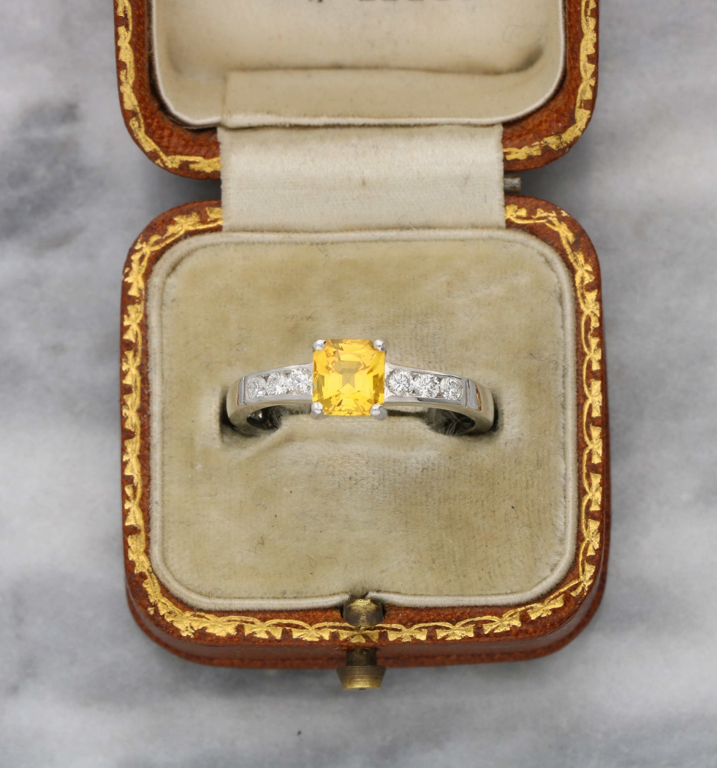 18ct yellow sapphire and diamond engagement ring