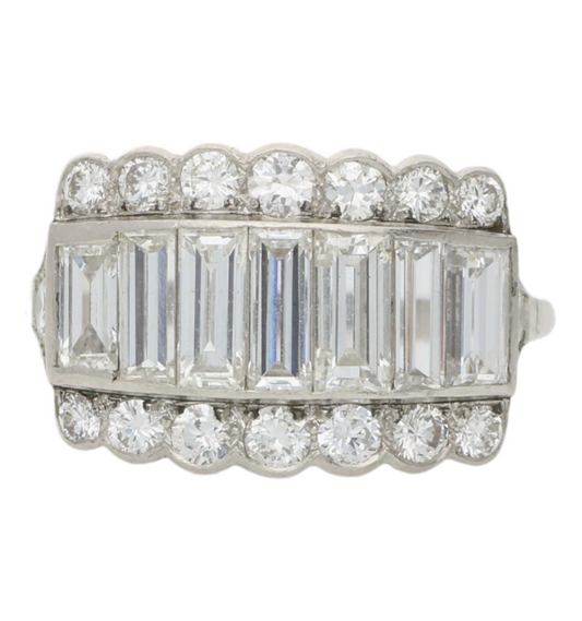Art Deco style Baguette cut diamond ring