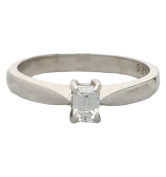 18ct emerald-cut diamond solitaire engagement ring