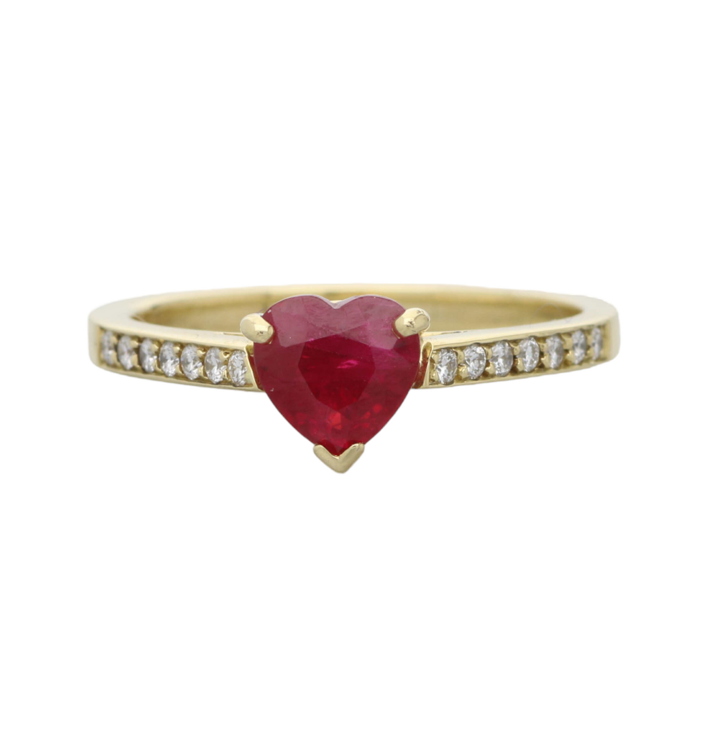 18ct heart-shape ruby and diamond ring