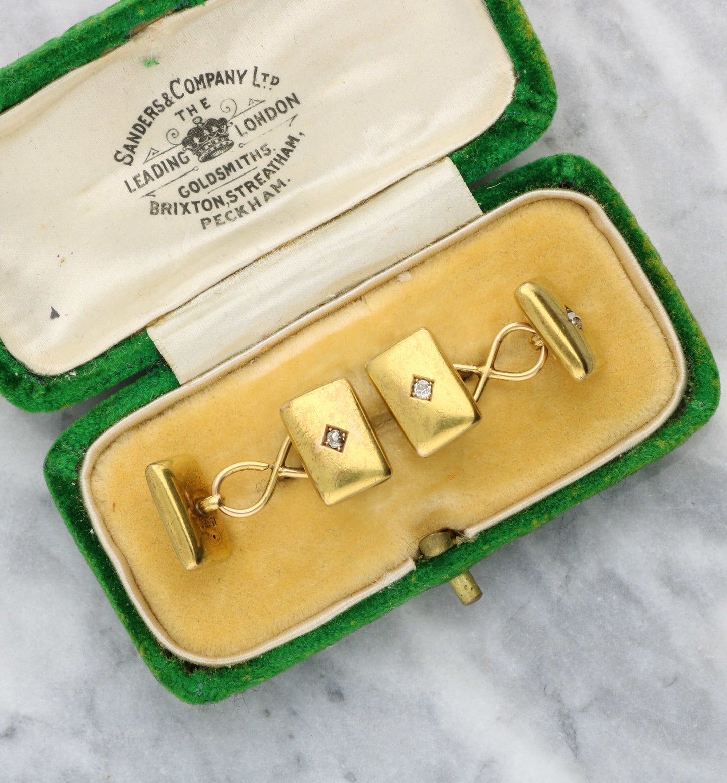 15ct old cut diamond-set cufflinks