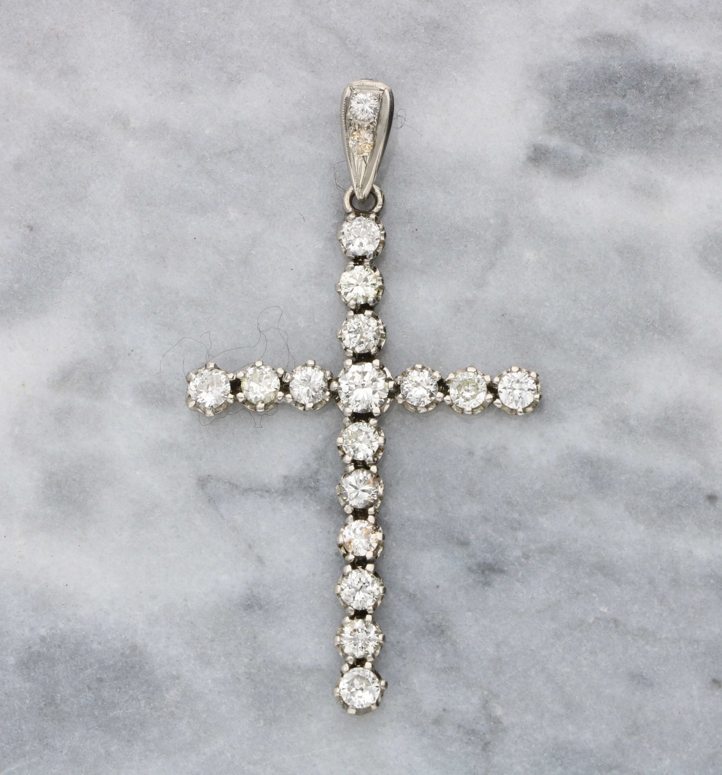 Diamond-set cross pendant