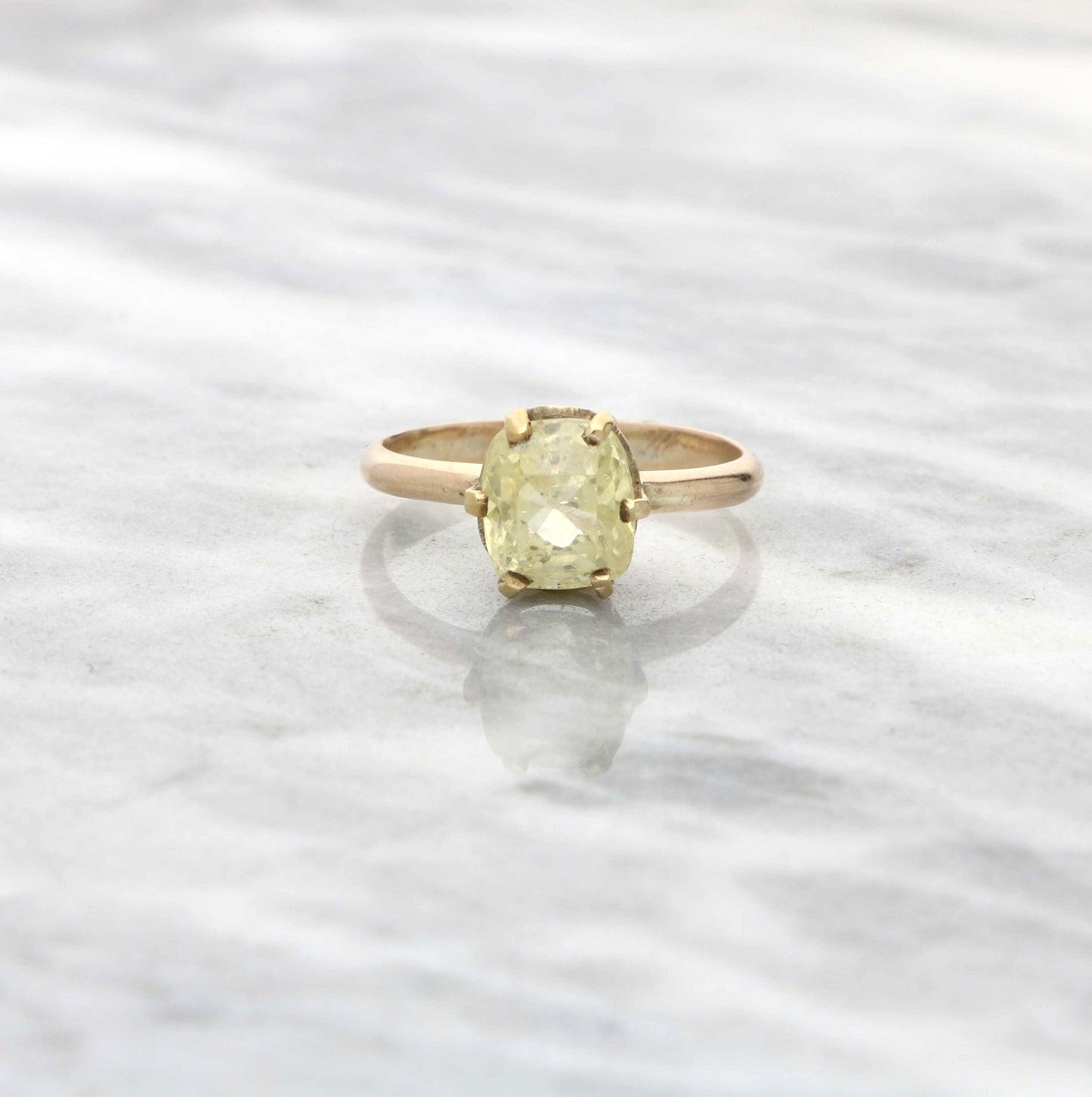 Rose gold yellow sapphire solitaire ring