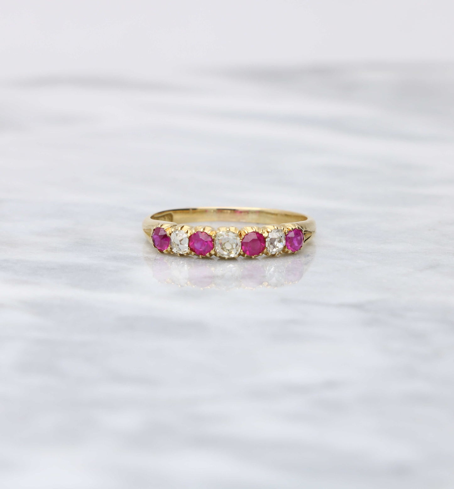 Old cut diamond and ruby ring