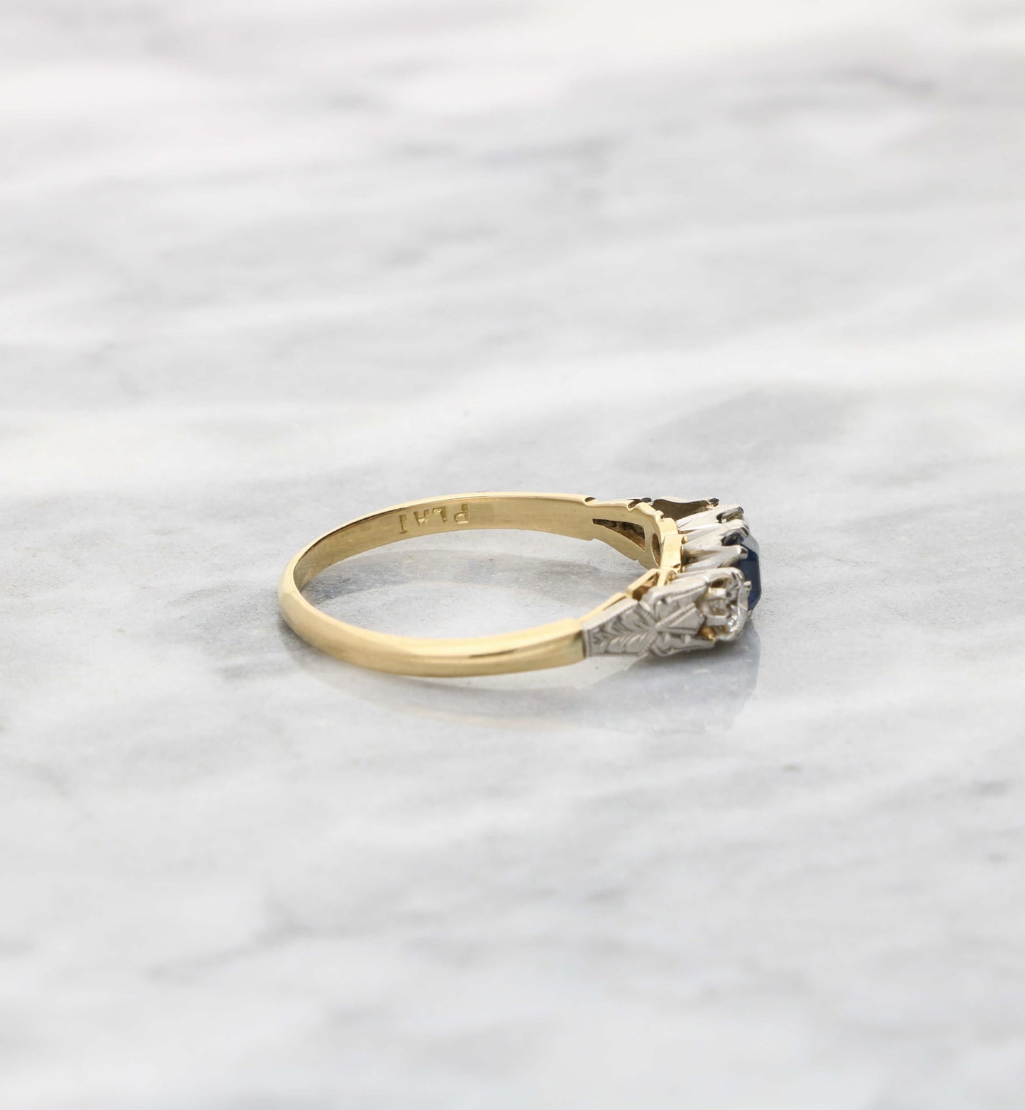 18ct and platinum sapphire and diamond engagement ring