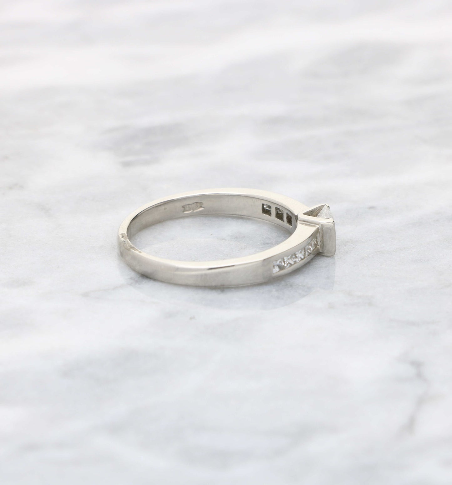 Platinum GIA 0.40ct princess-cut diamond engagement ring