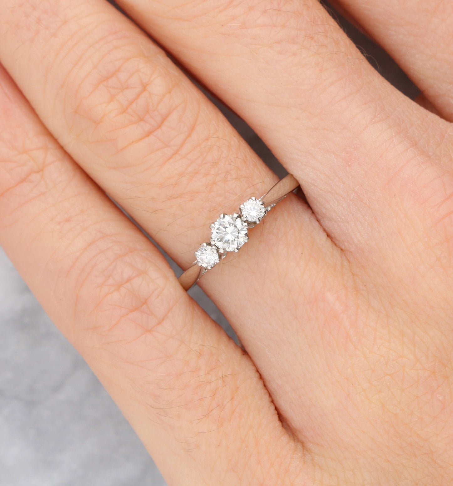 18ct 0.40ct diamond 3 stone engagement ring