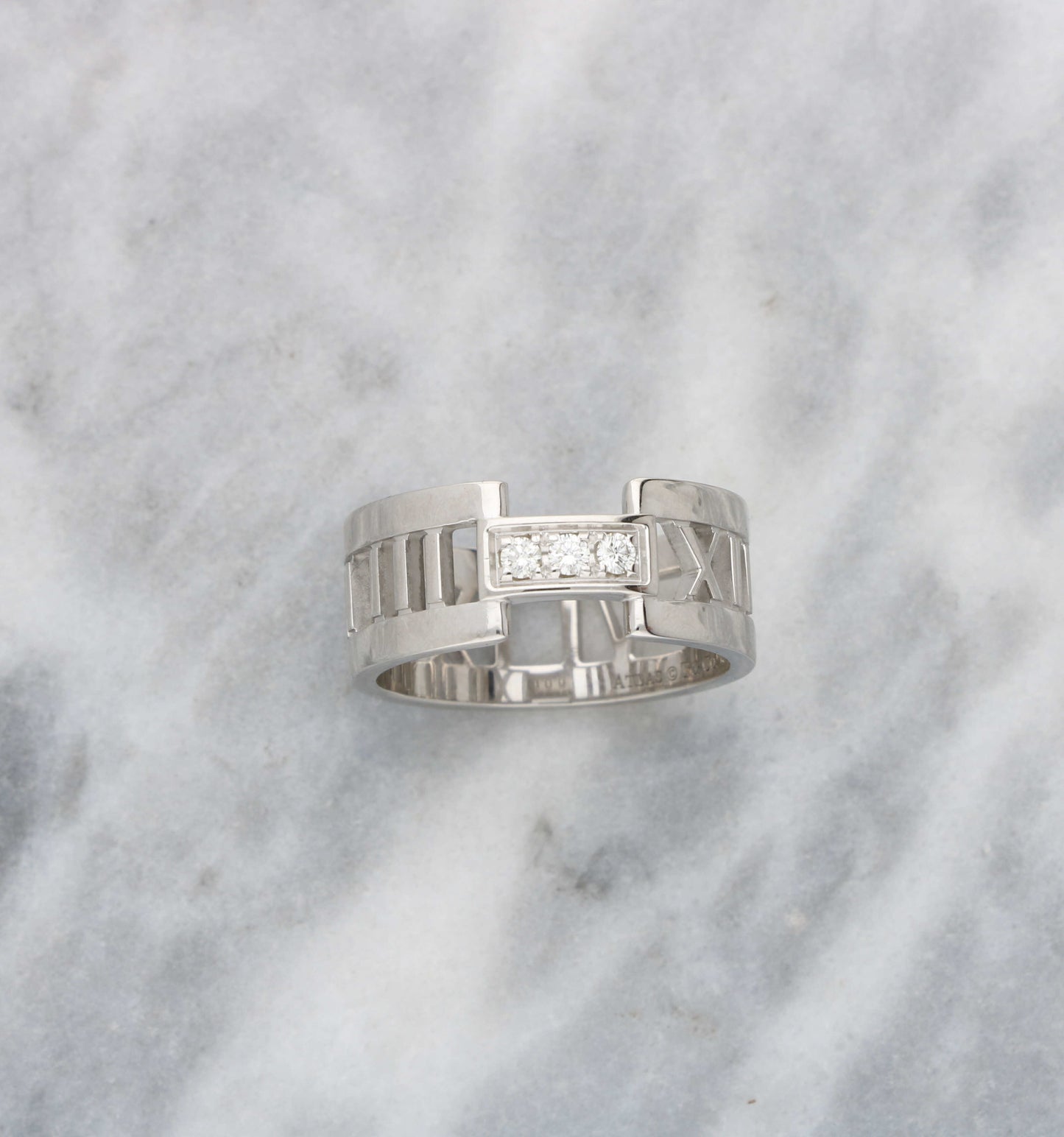 Tiffany & Co Atlas 18ct diamond-set ring