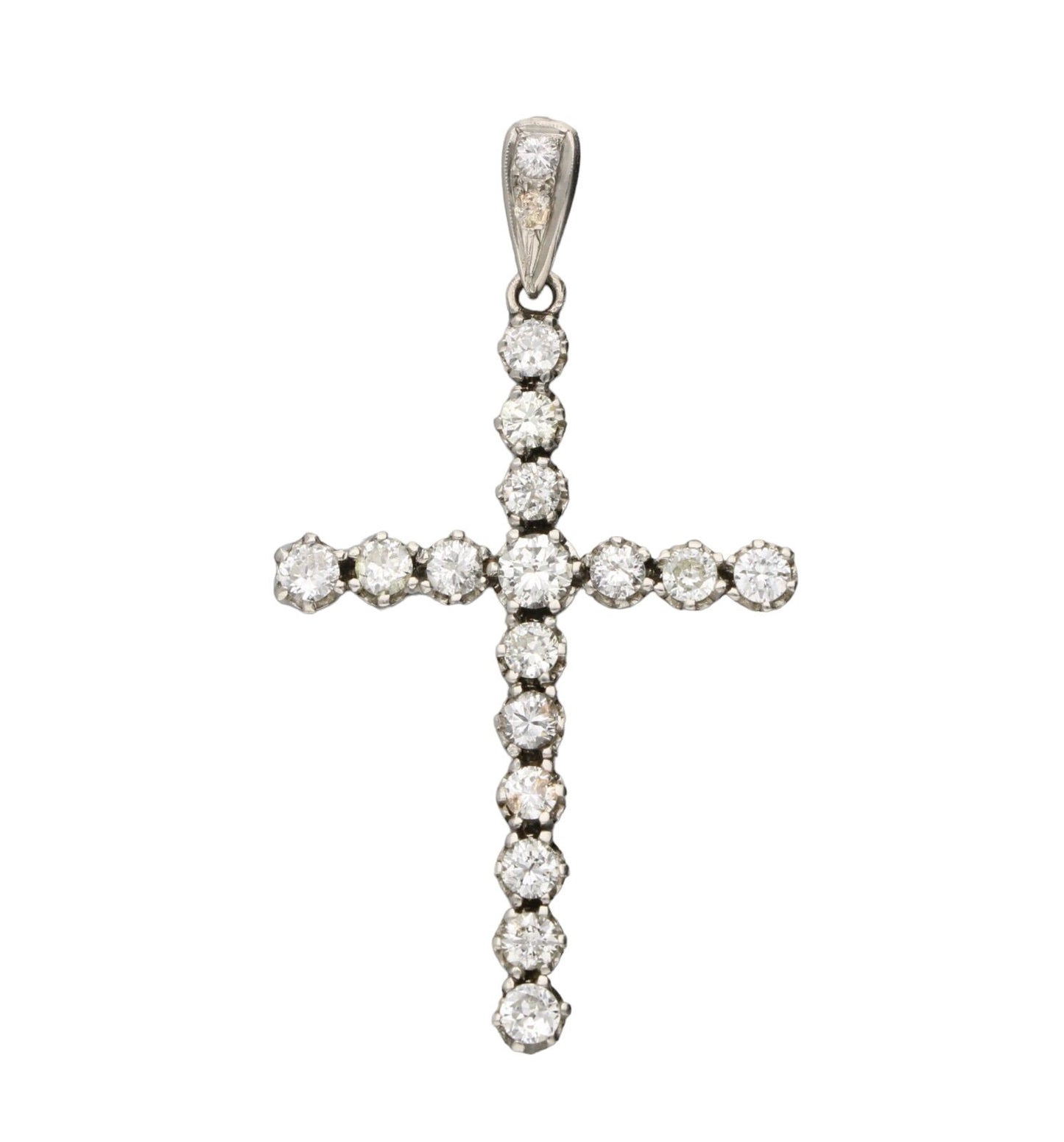 Diamond-set cross pendant