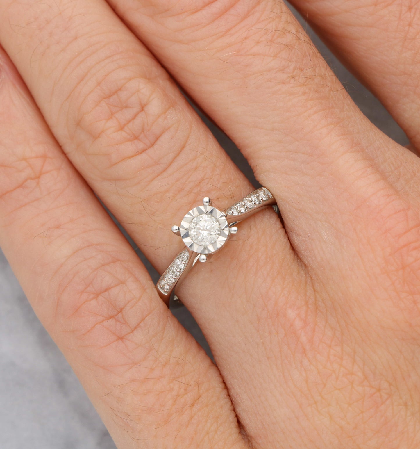 9ct 0.34ct diamond illusion-set engagement ring