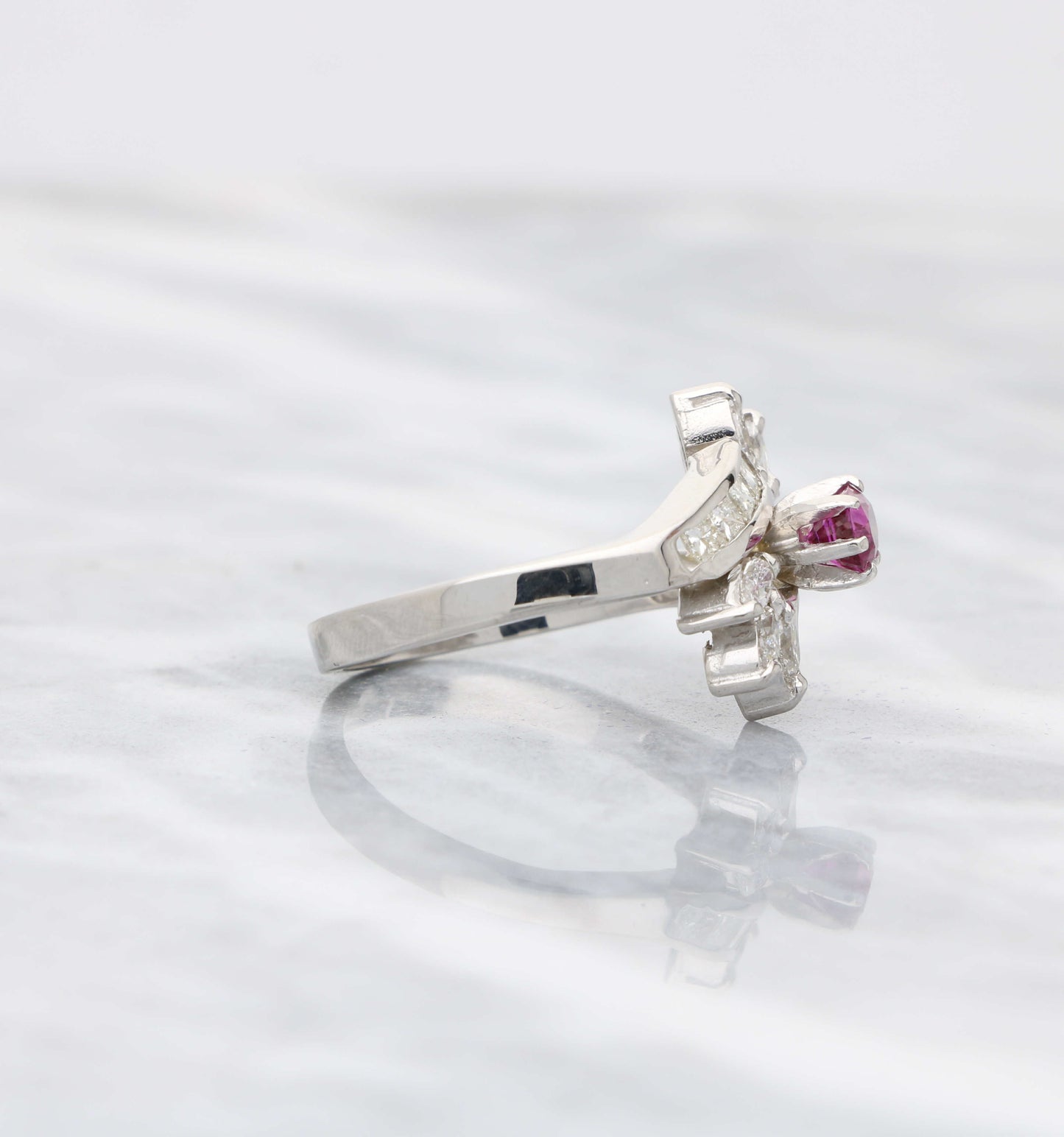 Pink sapphire and diamond dress ring