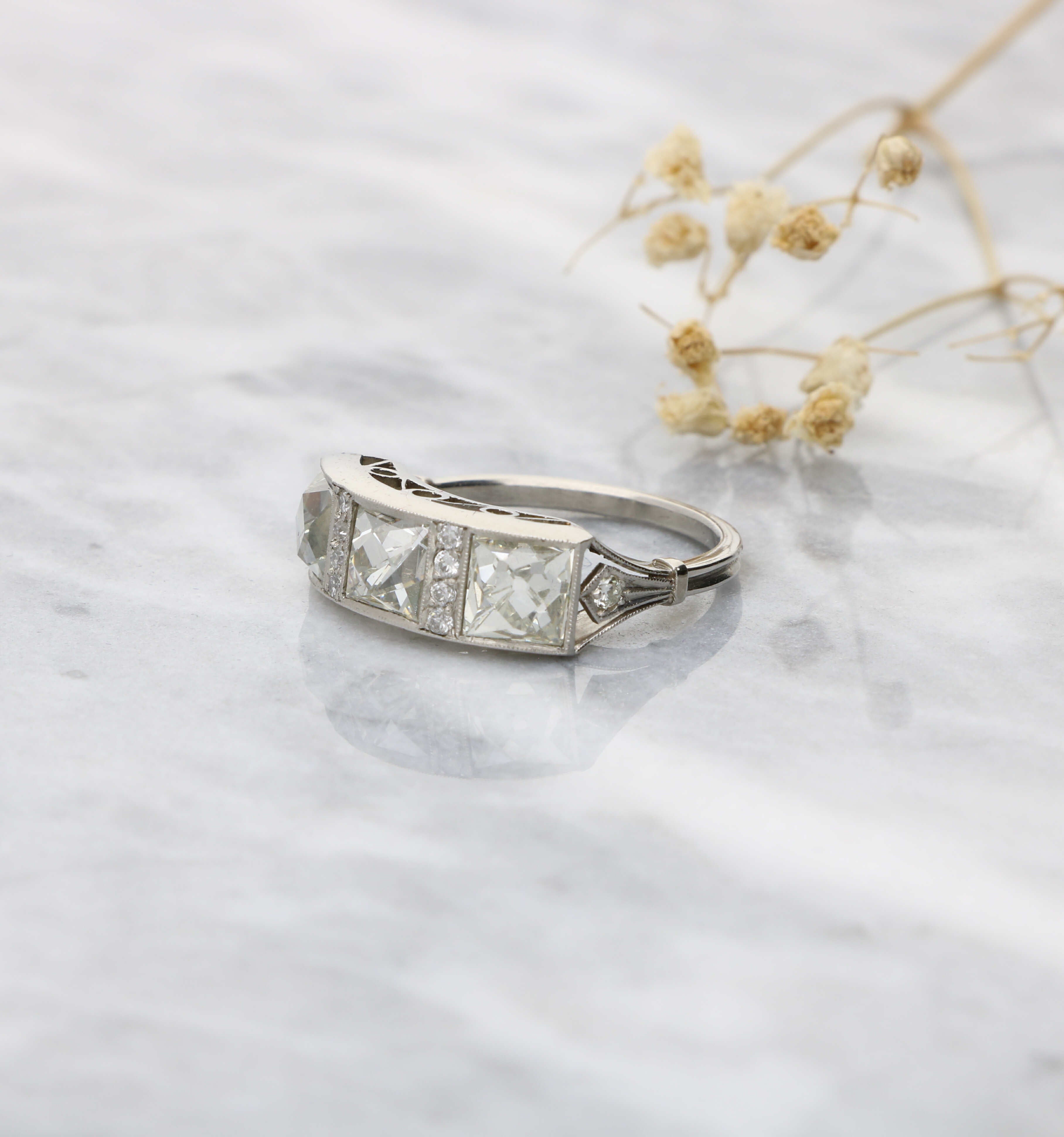 French cut diamond on sale ring